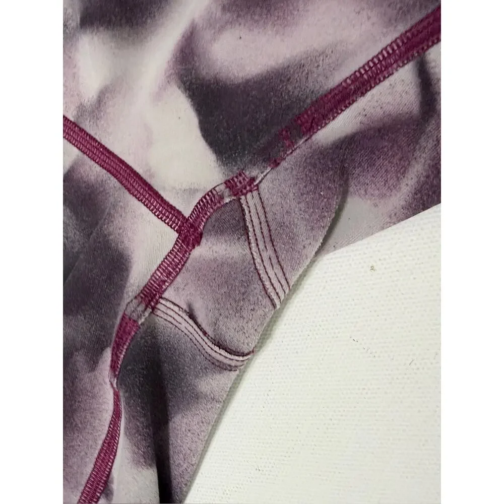 lululemon athletica Wunder Under Purple Marble Print 21” Crop Leggings size 10